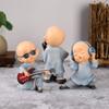Kingzhuo Baby Buddha Statue Cute Buddha Monk Figurines Statue Mini Happy Buddha Figurine Set of Three Shelf Table Desktop Car Dash Decorations Monk Statues Home Office Car Decor view 3