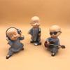 Kingzhuo Baby Buddha Statue Cute Buddha Monk Figurines Statue Mini Happy Buddha Figurine Set of Three Shelf Table Desktop Car Dash Decorations Monk Statues Home Office Car Decor view 4