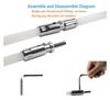 chimney sweep kit Chimney Sweeping Brush, Chimney Cleaning Brush Kit, Sweep Sweeping Brush Drain Rod Set Accessory Includes 6/9/12/15 Flexible Rods, 1 Brush Head Chimney Sweep Kit ( Color : 15 Rods , view 3