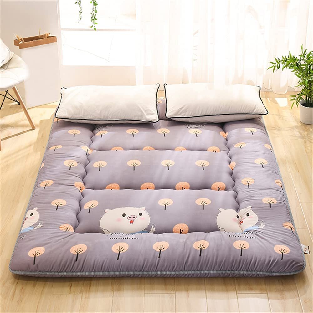 Soft Floor Mattress for Adults Japanese Futon Mattress Tatami Floor Mat Shikibuton Foldable/Portable Camping Mattress Japanese Rollup Bed Student Dormitory Sleeping Pad,Pig,150x200cm