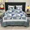 Patchwork Quilt Set King Size Quilted Bedspread Coverlet Set 3-Piece Grey Lightweight Comforter Floral Reversible Stitched Quilt Bedding Set Bed Cover Blanket with 2 Pillow Shams for All Season view 2