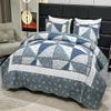 Patchwork Quilt Set King Size Quilted Bedspread Coverlet Set 3-Piece Grey Lightweight Comforter Floral Reversible Stitched Quilt Bedding Set Bed Cover Blanket with 2 Pillow Shams for All Season view 3