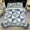 Patchwork Quilt Set King Size Quilted Bedspread Coverlet Set 3-Piece Grey Lightweight Comforter Floral Reversible Stitched Quilt Bedding Set Bed Cover Blanket with 2 Pillow Shams for All Season view 4