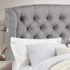 Rosevera Marcelle Bed Frame,Wingback Bed Frame with Signature Design Adjustable Headboard,Upholstered with Button Tufting Bed for Bedroom,Wood Slat Support,Eesy Assembly,King,Classic Gray view 4