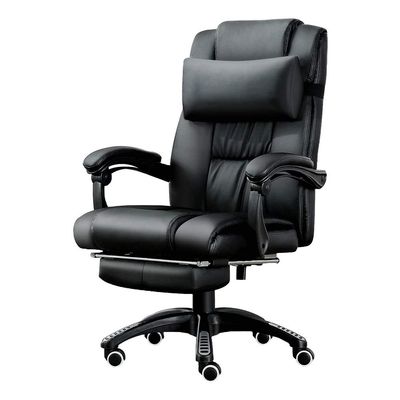 Computer Chair Office Chair Swivel Leather Desk Chair Ergonomic Recliner with Padded Footrest and Lumbar Cushion Height Adjustable Can Relieve Physical Fatigue
