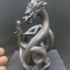 Brass Black God Dragon Statue, Large Chinese Zodiac Dragon King Figurine Sculpture Home Office Charm Feng Shui Decorative Copper Crafts Collection view 2