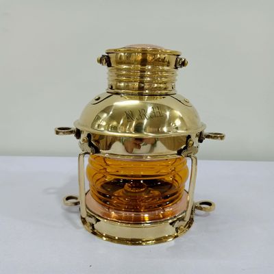 Lantern Marine Anchor 10" Decortive Oil Lamp Nautical Ship Brass Finish Ship Hanging , Christmas Decorative , Halloween Lantern, Farmhouse Home Table Lanterns.