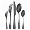 20-Piece Set of Printed Cutlery Set Kitchen Silverware Tableware Main Stainless Steel Knife and Fork Spoon Commercial Steak Coffee Western Tableware (Black) view 1