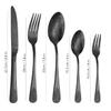 20-Piece Set of Printed Cutlery Set Kitchen Silverware Tableware Main Stainless Steel Knife and Fork Spoon Commercial Steak Coffee Western Tableware (Black) view 3
