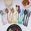 20-Piece Set of Printed Cutlery Set Kitchen Silverware Tableware Main Stainless Steel Knife and Fork Spoon Commercial Steak Coffee Western Tableware (Black) view 4