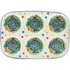 Polmedia Polish Pottery Muffin Pan UNIKAT - Colors Of The Wind Pattern Handmade in Boleslawiec Poland by Ceramika Artystyczna + Certificate of Authenticity view 2