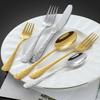 20-Piece Set of Rose Printing Cutlery Set Kitchen Silverware Tableware Main Stainless Steel Knife and Fork Spoon Commercial Steak Coffee Western Tableware (Golden) view 4