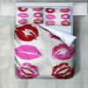 Roadchoice Red Lips Duvet Cover Queen Lipstick Print Queen Duvet Cover with Zipper Closure Duvet Cover for Aldult Kids Soft Breathable Microfiber Comforter Cover 90"x 90" + 2 Pillow Shams 20"x 26" view 1