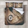 Compass and Twine Duvet Cover California King Feather Pen Comforter Cover Kids Aldult Bedding with Zipper Closure Soft Breathable Microfiber Duvet Cover 104"x 98" + 2 Pillow Shams 20" x 36" view 1