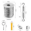 30M Wire Rope Cable Hooks Hanging Kit Flexible PVC Coated Stainless Steel Clothesline view 2