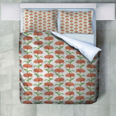 Roadchoice Orange Flowers Twin Duvet Cover Orange Bouquet Twin Comforter Cover Kids Duvet Cover with Zipper Closure Breathable Soft Friendly Microfiber Duvet Cover 68"x 90" + 2 Pillow Shams 20"x 26"