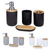 4Pcs Bathrooms Set Toothbrush Holder Soap Dispenser Soap Dish Container Bathroom Accessories (Color : g) view 2