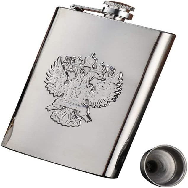 GIENEX Flask 8 oz Engraved Flask with Funnel & Set Leak Proof Portable Size with Gift for Wine Lover Stainless Steel Portable Vodka Jug Pocket Flask Outdoor Camping Whisky Flagon