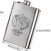 GIENEX Flask 8 oz Engraved Flask with Funnel & Set Leak Proof Portable Size with Gift for Wine Lover Stainless Steel Portable Vodka Jug Pocket Flask Outdoor Camping Whisky Flagon view 2