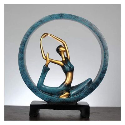 ALDEPO Sculpture Tabletop Ornaments Living Room TV Abstract Art Resin Yoga Pose Statue Yoga Lady Figurines Yoga Studio Ornament (Color : Christmas Reindeer -Style5)