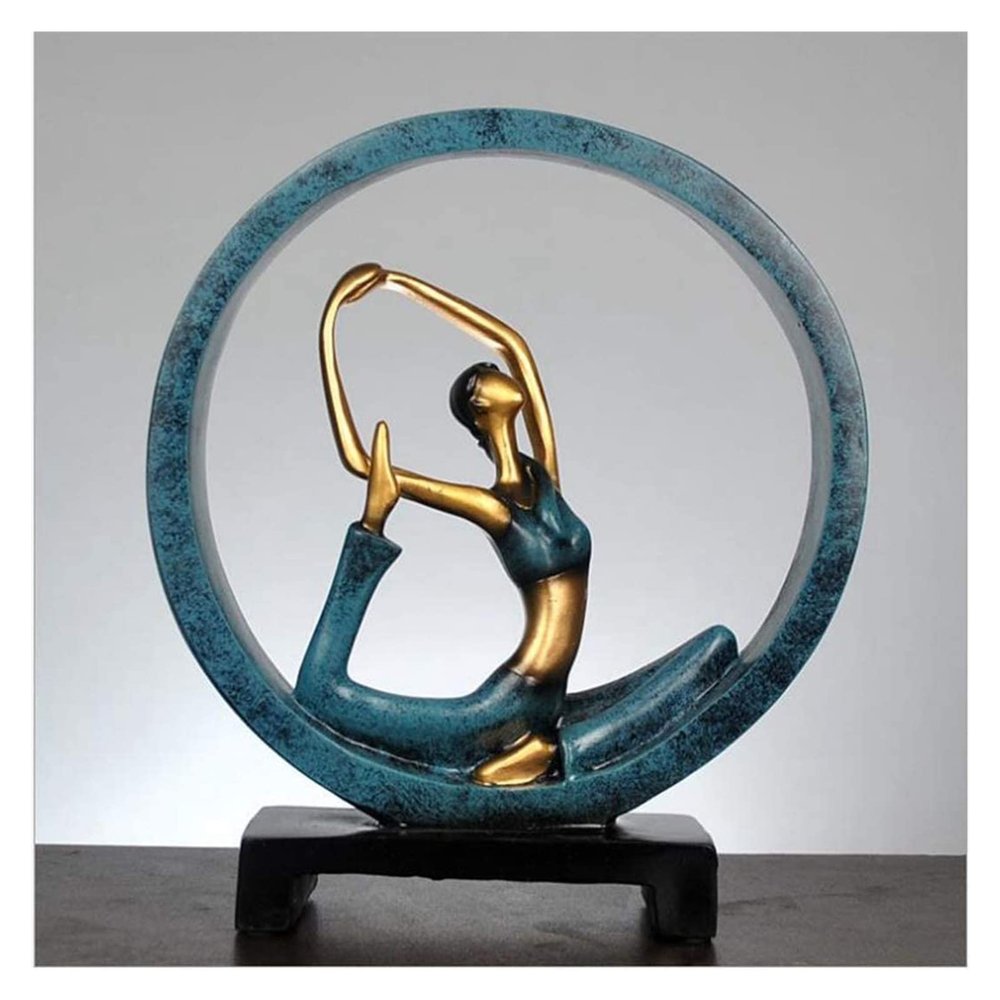 ALDEPO Sculpture Tabletop Ornaments Living Room TV Abstract Art Resin Yoga Pose Statue Yoga Lady Figurines Yoga Studio Ornament (Color : Christmas Reindeer -Style5)
