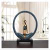 ALDEPO Sculpture Tabletop Ornaments Living Room TV Abstract Art Resin Yoga Pose Statue Yoga Lady Figurines Yoga Studio Ornament (Color : Christmas Reindeer -Style5) view 4