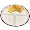 1Pc Ceramic Divided Plate, Portion Control Plate Dessert Dish Salad Plate Dinner Plate for Adults-8 Inch- White 3 Grids view 1