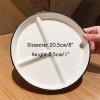 1Pc Ceramic Divided Plate, Portion Control Plate Dessert Dish Salad Plate Dinner Plate for Adults-8 Inch- White 3 Grids view 3