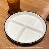 1Pc Ceramic Divided Plate, Portion Control Plate Dessert Dish Salad Plate Dinner Plate for Adults-8 Inch- White 3 Grids view 4