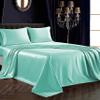Pure Luxury Silk Satin Sheet Set 4 Piece King Size (78x80)+ 15 Inch Deep Pocket Aqua Blue Color Soft Pure Luxury Silk Satin Sheet for King Size Bedding Set view 2