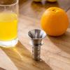 304 Stainless Steel Manual Lemon Juicer, Silver, Trumpet Shaped Pouring Nozzle, Compact Hand Squeezer view 2