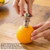 304 Stainless Steel Manual Lemon Juicer, Silver, Trumpet Shaped Pouring Nozzle, Compact Hand Squeezer view 3