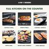 GreenPan 6-in-1 Multifunction Removable Plate Indoor Grill & Electric Griddle, Diamond Infused PFAS Free Ceramic Nonstick Reversible Plates, Opens Flat, Adjustable Temp, Panini Press, Black view 4
