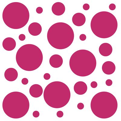 Polka Dot Wall Decals - 120 Assorted Dot Stickers - Girls Room Wall Decor Stickers, Wall Dots, Vinyl Circle Peel & Stick Playroom, Kids Room, Baby Nursery Toddler Bedroom Decoration (Pink)