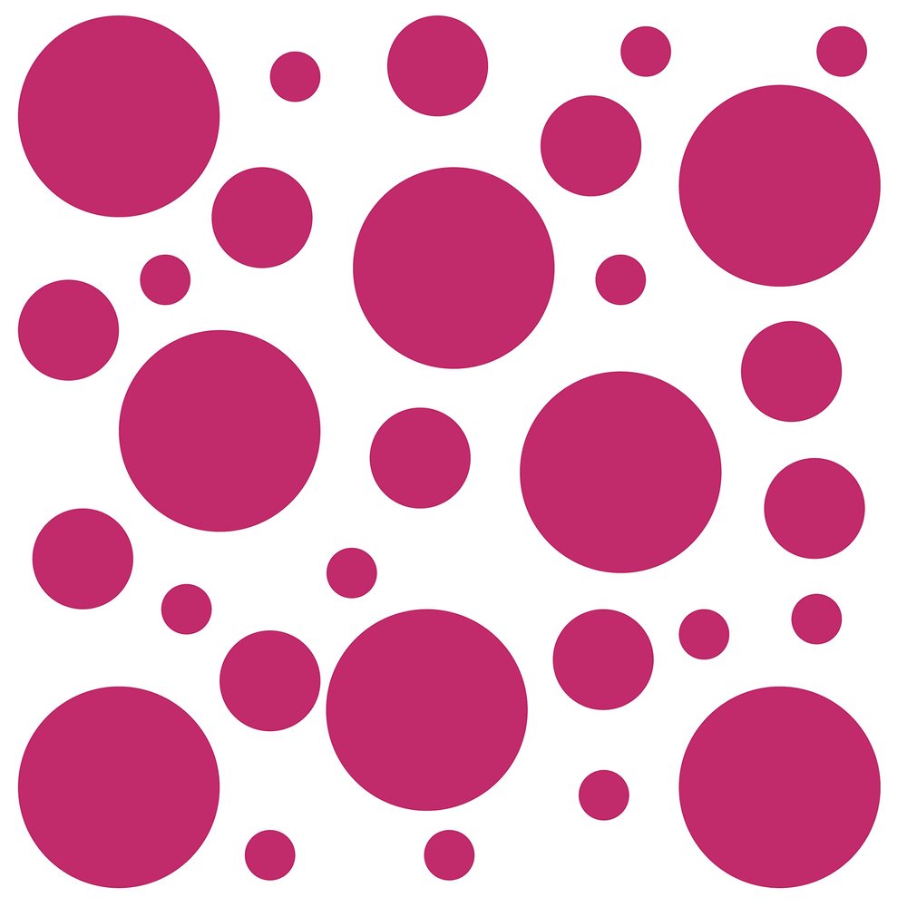 Polka Dot Wall Decals - 120 Assorted Dot Stickers - Girls Room Wall Decor Stickers, Wall Dots, Vinyl Circle Peel & Stick Playroom, Kids Room, Baby Nursery Toddler Bedroom Decoration (Pink)