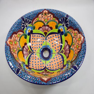 17" X 14" TALAVERA SINK drop in or undermount mexican bathroom handmade ceramic