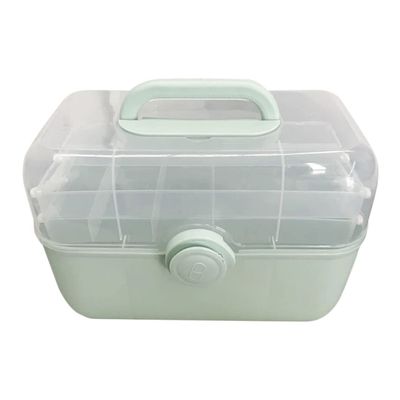 KICHOUSE Large Capacity Multi-layer Medicine Box with Handle for Family Use Portable Storage Case for Home Office and Travel Smooth Opening for Easy Access to Medications