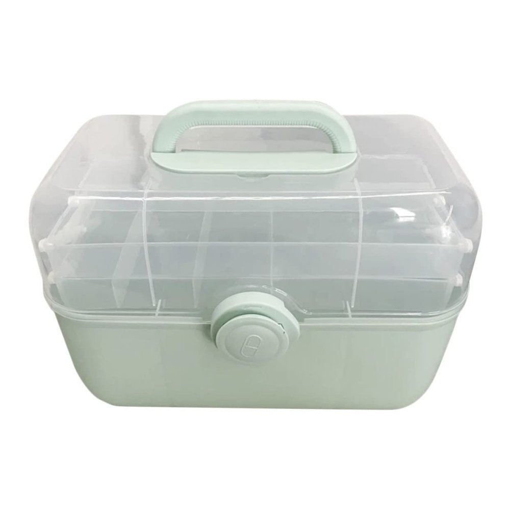 KICHOUSE Large Capacity Multi-layer Medicine Box with Handle for Family Use Portable Storage Case for Home Office and Travel Smooth Opening for Easy Access to Medications