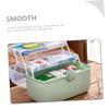 KICHOUSE Large Capacity Multi-layer Medicine Box with Handle for Family Use Portable Storage Case for Home Office and Travel Smooth Opening for Easy Access to Medications view 2