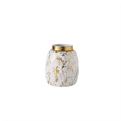 SUNESA Home vase Modern Black Gold Ceramic Vase Wedding Decoration Vase Flower Arrangement Hydroponic Dining Table Living Room Decoration Decorative Vase (Color : Brass)