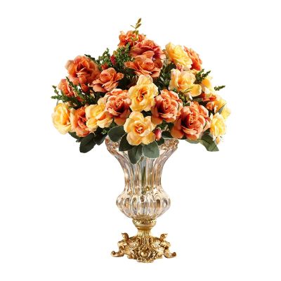 SUNESA Home vase European-Style Crystal Glass Vase Decoration Living Room Dried Flower Flower Arrangement Tea Table TV Cabinet Decoration Decorative Vase