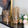 Home vase Luxury Golden Vase Metal Glass Flower Vase Minimalism Style Modern Table Shelf Home Decor for Bedroom Living Room Wedding Decor Decorative Vase (Size : L-Vase only) view 4