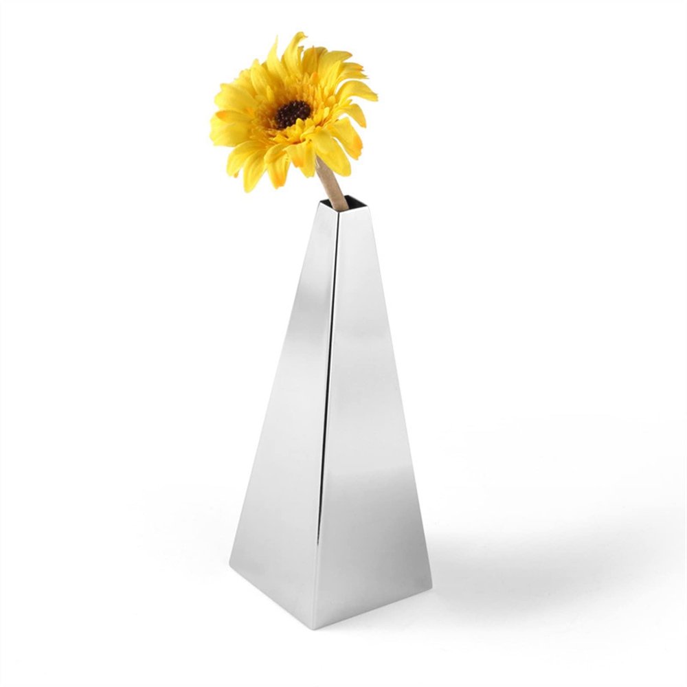 Vases for Flowers Pyramid Livingroom Tabletop Vase 304 Stainless Steel Hotel Table Top Home Flover Vase Container Unique Flower Vase