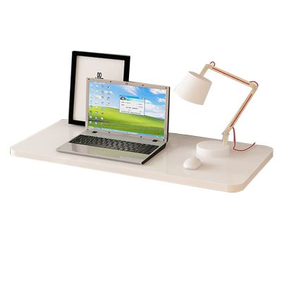ALFAAL Wall-Mounted Table Folding Floating Desk Home Folding Table Wall Desk with Brackets- Waterproof/Space-Saving- Easy to Install (Color : White, Size : 100X40cm)