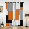 XIANGPEIFBH Orange Black Grey Abstract Window Curtains for Living Room Bedroom Kitchen Window Treatments Home Decor Drapes 46(W) x(H) 54in/118x138cmx2pcs view 1
