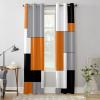 XIANGPEIFBH Orange Black Grey Abstract Window Curtains for Living Room Bedroom Kitchen Window Treatments Home Decor Drapes 46(W) x(H) 54in/118x138cmx2pcs view 2