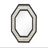 Half Moon Exchange Sydney Wall Mirror - Boho Chic Wood and Rattan Octagonal Mirror, Black and Natural view 1