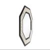 Half Moon Exchange Sydney Wall Mirror - Boho Chic Wood and Rattan Octagonal Mirror, Black and Natural view 3