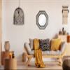 Half Moon Exchange Sydney Wall Mirror - Boho Chic Wood and Rattan Octagonal Mirror, Black and Natural view 4