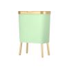 BONAD Kitchen Garbage Can 15L Trash Can Luxury Golden High-Foot Trash Can Bathroom Kitchen Large Capacity Home Garbage Bin,Green Wastebasket view 1